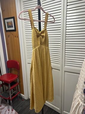 Nwot Hatch Yellow Smocked Maxi Dress with Wide Straps